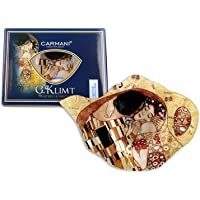Carmani - Elegante Dish Holder Bolsa de té en la tetera de forma- decorado con El Beso de Gustav Klimt